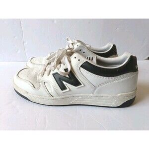 New Balance 480 Shoes Men's 11 Women's 12.5 White Black Mid Top Sneakers